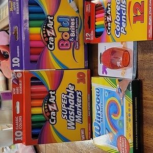 Bundle of markers and color pencils